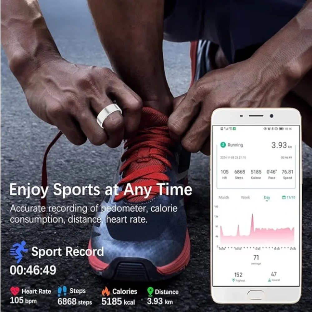 Smart Fitness Ring - Silver